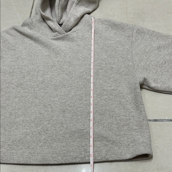 Zara Beige Wool Blend Hooded Sweatshirt | Size S - Picture 7 of 8